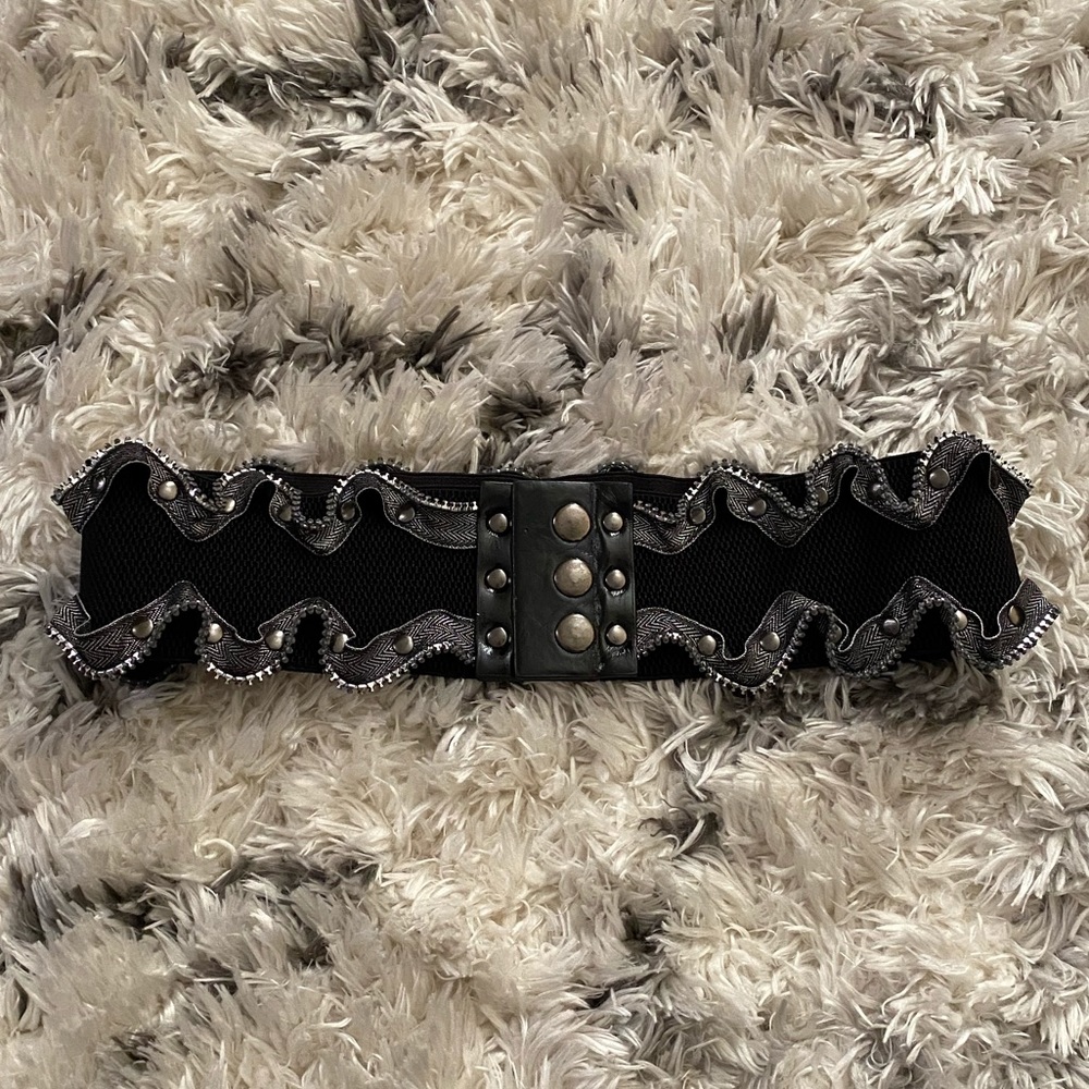 Punk Rocker Zipper & Stud detail Belt